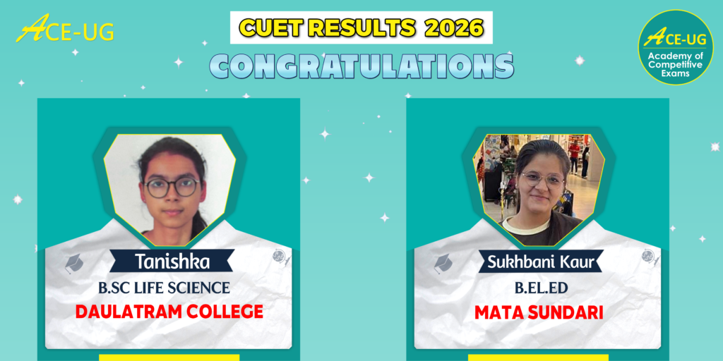 Ace-UG ncet result 2026 Tanishka,Sukhbani kaur