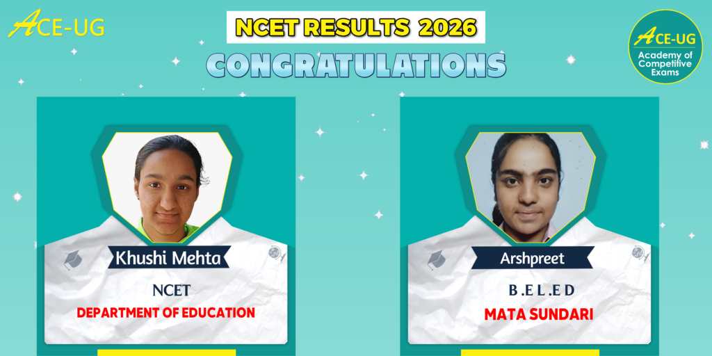 Ace-UG ncet result 2026 khushi mehta arshpreet